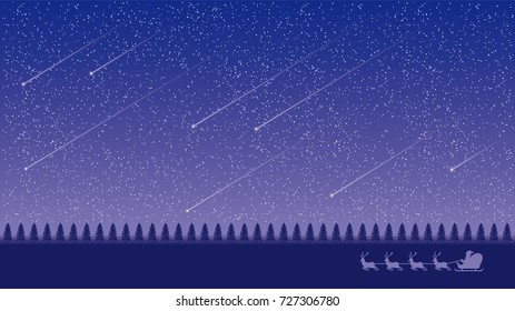 Starry sky and Meteor