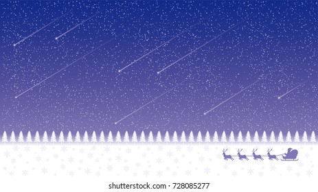 Starry sky and Meteor