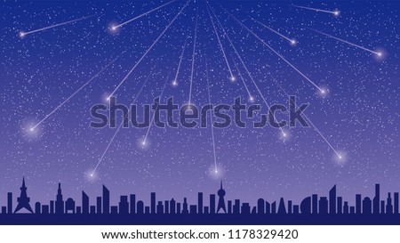 Starry Sky and Meteor