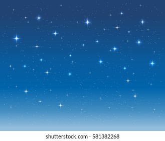 Starry Sky In The Night. Vector Background