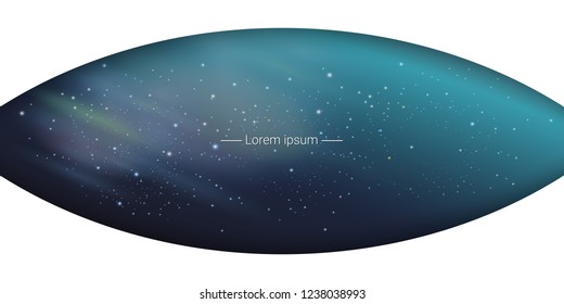 Starry sky and Northern lights. Winter backdrop. Vector illustration.