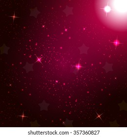 Starry Sky on Blue Background. Vector Illustration. EPS10
