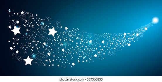 Starry Sky on Blue Background. Vector Illustration. EPS10