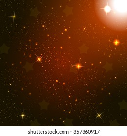 Starry Sky on Blue Background. Vector Illustration. EPS10
