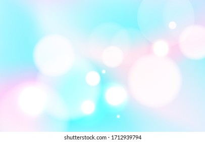 Starry Sky de fondo pastel. Papel pintado de efecto luminoso blando blanco. Borrador de fondo azul abstracto. Efecto ligero rosa y azul brillante. Ilustración vectorial.