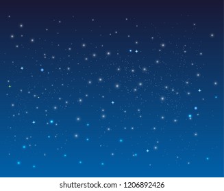 Starry sky, realistic, vector illustration