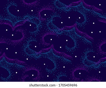starry sky seamless pattern. decorative image of the sky with stars. space.