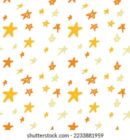 Starry sky. Seamless simple doodle pattern