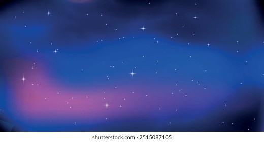 Céu estrelado e árvores em primeiro plano