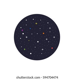 Starry sky vector icon in simple flat style. These icons are perfect for your websites and applications. All icons in the vector, and you can easily change the color and size.