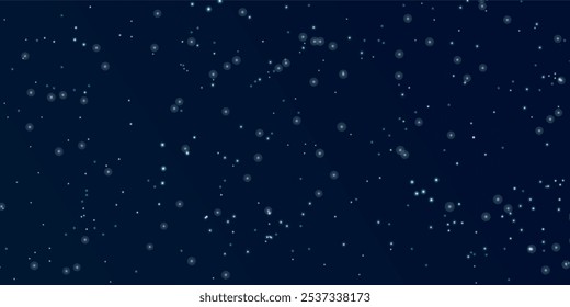 Starry space seamless pattern. Galaxy shiny stars fabric print, astronomy science starlight background or night sky wallpaper vector pattern. Universe starry pattern with glowing stars and comets