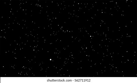 Starry Space Vector Background - Night Sky Filled with Scattered White Stars on Black, Perfect for Astronomy, Cosmic Themes, and Sci-Fi Design Projects