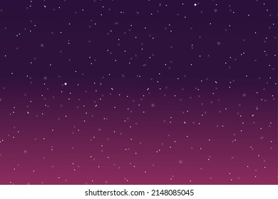 Starry Space Vector Background. Pixel Art. Pixel Space 8 Bit, Dark Background. 