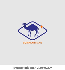 starry square camel silhouette vector logo