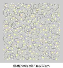 Starry stellar path with stars track on the gray sky background