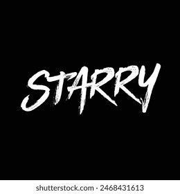 starry text on black background.