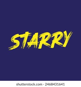 starry text on blue background.