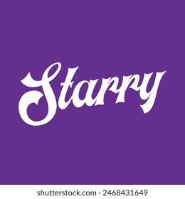 starry text on purple background.
