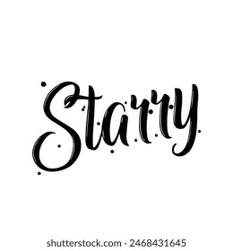 starry text on white background.
