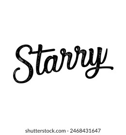 starry text on white background.