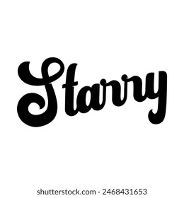 starry text on white background.