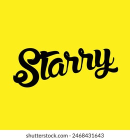 starry text on yellow background.