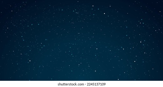 Starry with universe background. Beautiful blue night sky with moon vector illustration.