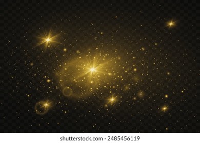 Starry universe background on transparent background stardust in deep universe.Bokeh light effect of Milky Way galaxy background.