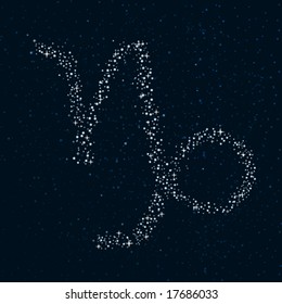 Starry vector astrological sign - Capricorn