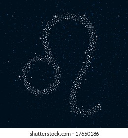 Starry vector astrological sign - Leo