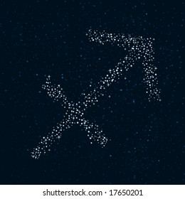 Starry vector astrological sign - Sagittarius