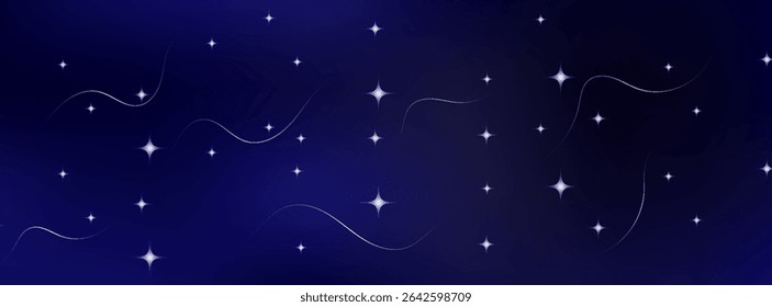 Starry vector sky. Seamless pattern