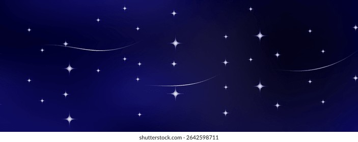 Starry vector sky. Seamless pattern
