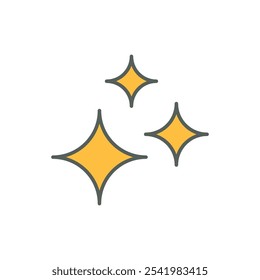 Starry weather icon linear style isolated white.