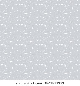 Starry white box on a bluish background.Pastel illustration cover and packaging background. Seamless pattern.
