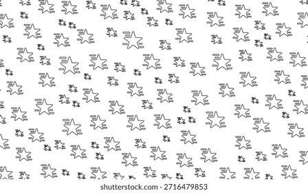 Starry white pattern black line stars geometric shapes decorative elements stars with trails, for backgrounds and designs, a cheerful and versatile artistic background