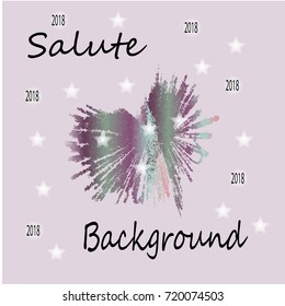  stars 2018, fireworks, background color abstraction.