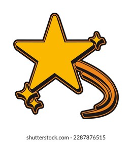 Stars 3 Patch V63 Patch Streetwear, Urban Design Yellow Colors Patch Commercial Use