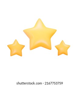 Stars 3d icon. Isolated object on a transparent background