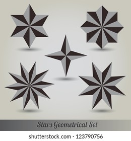 Stars 3d vector set