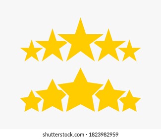 Stars. 5 Stars product quality rating. Gold Star vector icons. Five stars customer feedback concept. Star. Vector illustration