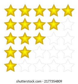 Stars 5 rating icon vector eps10 illustration. Isolated icon for website or app - stock infographic