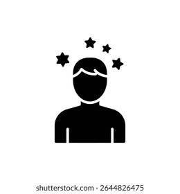 Stars Above Head for Relaxation and Peaceful Sleep Symbol