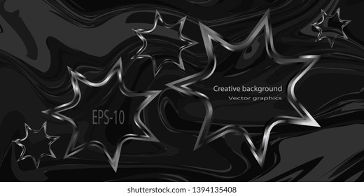 Stars. Abstract background with asterisks. Background for flyer and business cards. Creative background. Marble texture. Vector graphics
