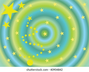 stars and abstract christmas tree on a colorful background