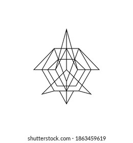 Estrellas abstractas de diseño de logotipo geométrico creativo vector