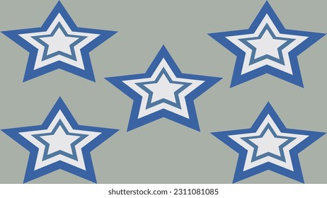 Stars abstract design for gift wrapping paper and for background template with gray, blue and white background colors