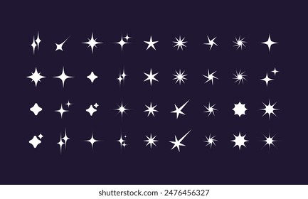 Stars Abstract Geometric Vector universal Shapes Y2K style modern design, brutalist Icons, basic figures in retro futuristic assets, symbols and objects for logo, posters, banners, stickers	