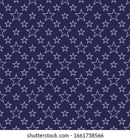 Stars abstract monochromatic design seamless patterns. A seamless vector background. blue ornament. Graphic modern pattern. Simple graphic design.