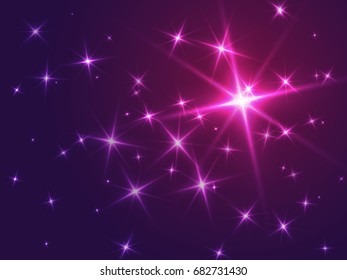 stars abstract violet background